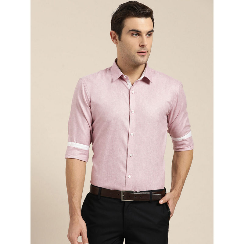 SOJANYA Cotton Linen Light Purple Formal Shirt (36)