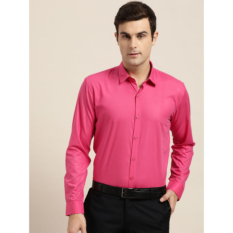 SOJANYA Cotton Dark Pink Classic Formal Shirt (38)