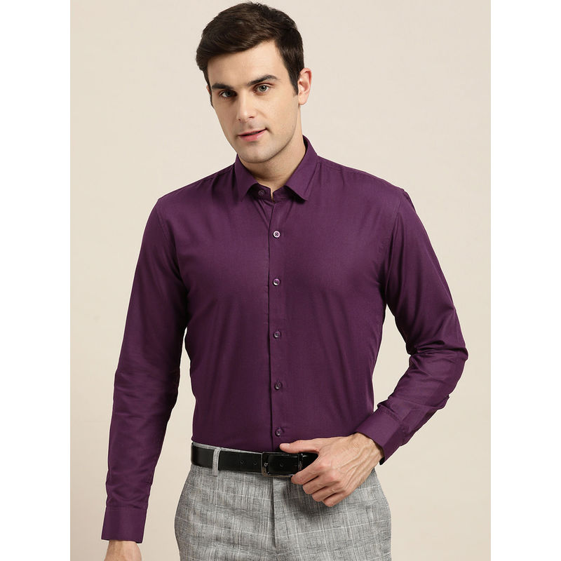 SOJANYA Cotton Dark Purple Classic Formal Shirt (36)
