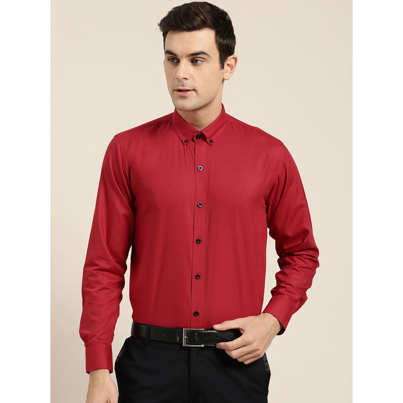 SOJANYA Cotton Red Formal Shirt (36)