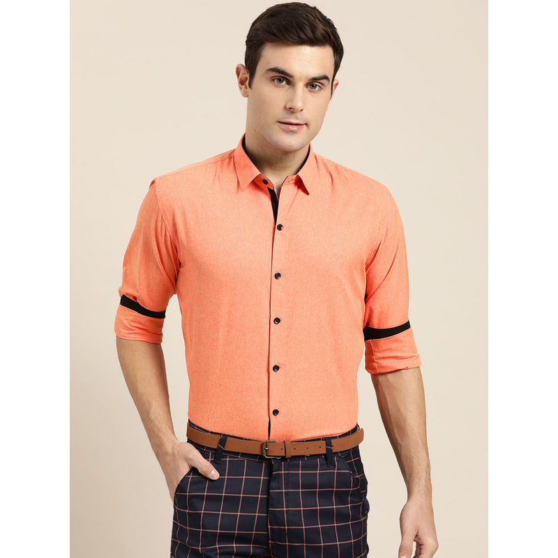 SOJANYA Cotton Blend Orange Formal Shirt (36)