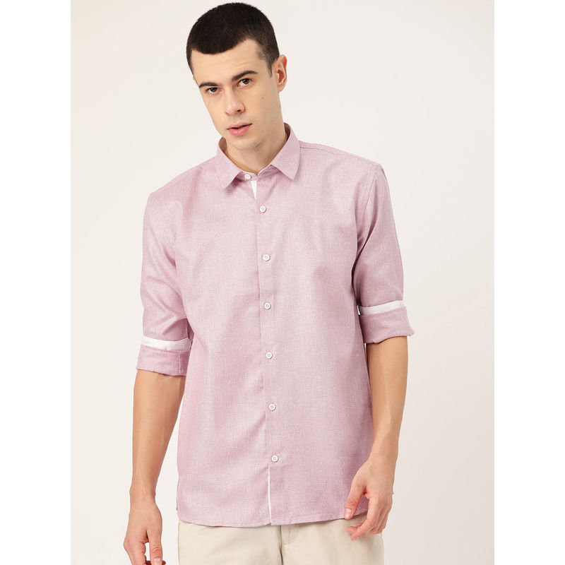 SOJANYA Cotton Linen Light Purple Casual Shirt (36)