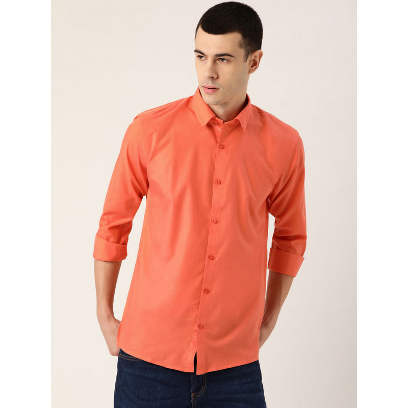 SOJANYA Cotton Orange Casual Shirt (40)