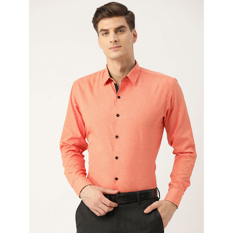SOJANYA Cotton Orange Formal Shirt (36)