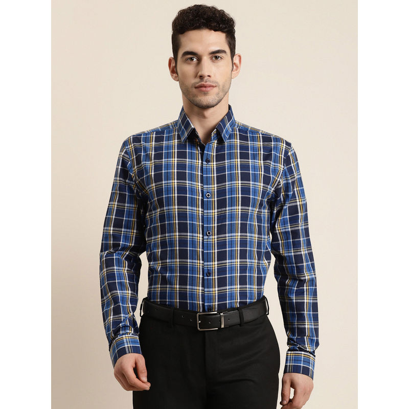 SOJANYA Cotton Royal blue & Navy Casual Shirt (36)