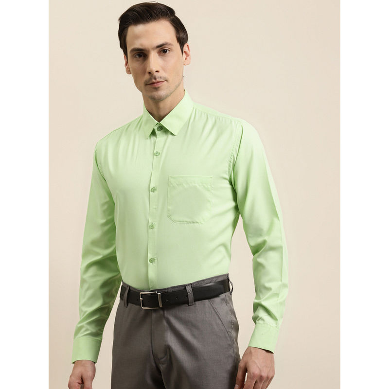 SOJANYA Cotton Lime Green Formal Classic Shirt (38)