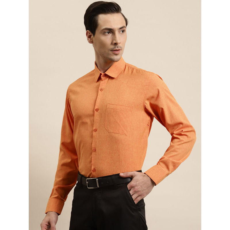 SOJANYA Cotton Orange Formal Classic Shirt (38)