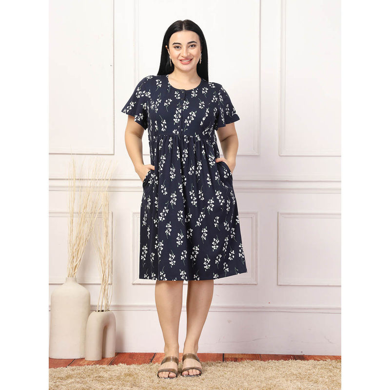 Buy Zelena Women Half Sleeves 100% Cotton Printed Maternity