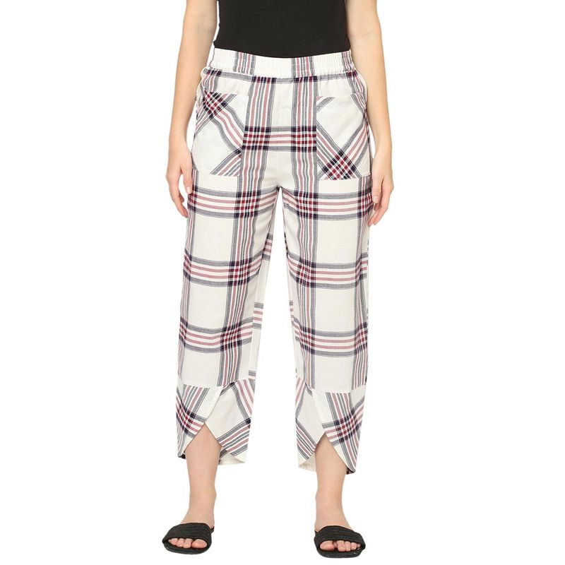 Mystere Paris Multicolored Checked Loung Pants (XL)