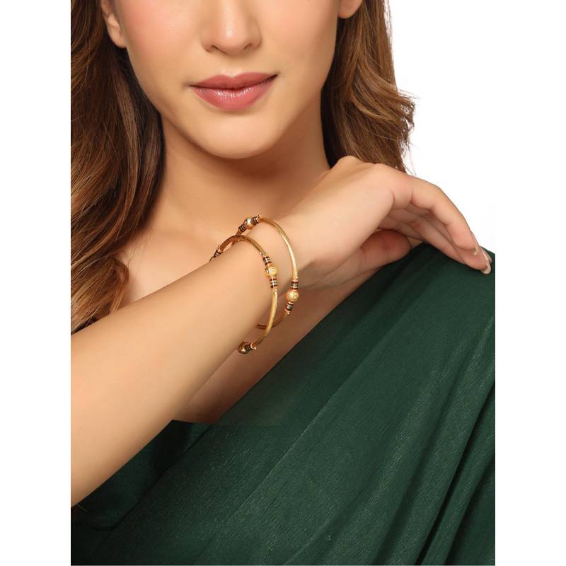Gahan Womens Gold Plated Traditional Bangles (Pack of 2) (2.6)