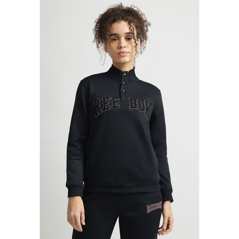 Reebok Women Black Sweatshirt (XL)