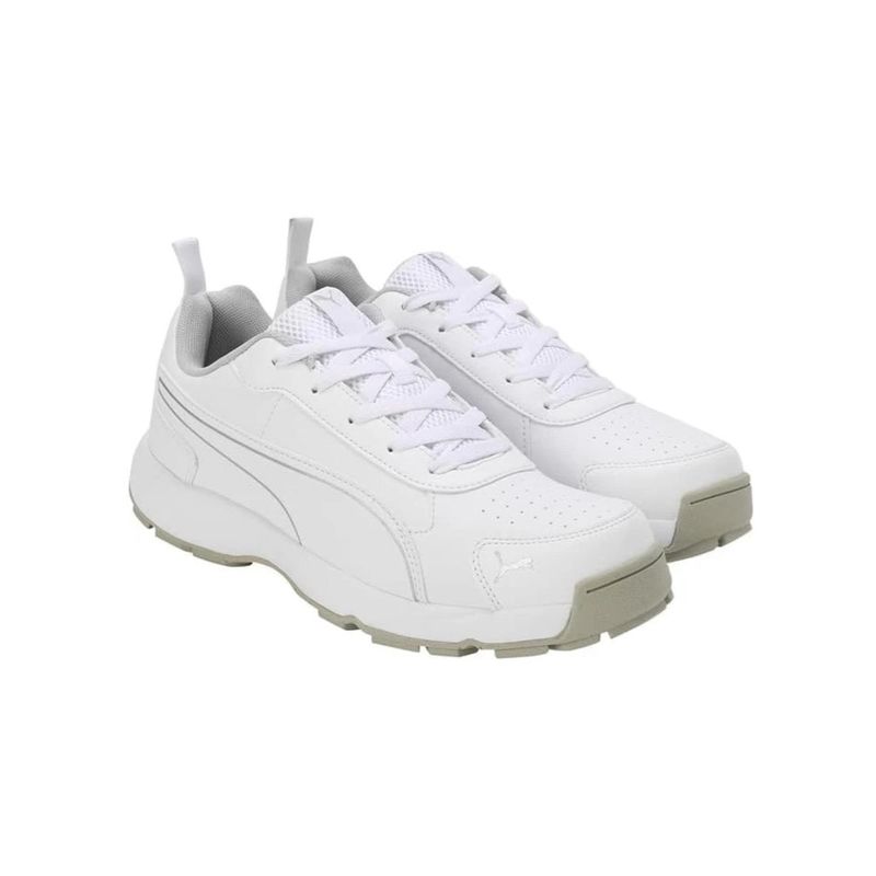 Puma Cricket Classicat White-Silver Cricket Shoes (UK 6)
