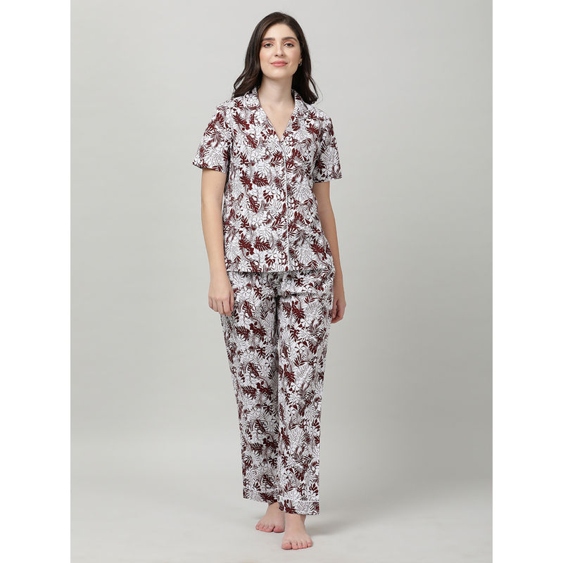Mackly Womens Printed Nightsuit (Set of 2) (M)
