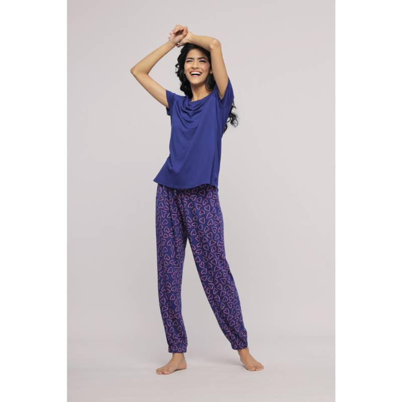 NeceSera Purple Round Neck Top (S)