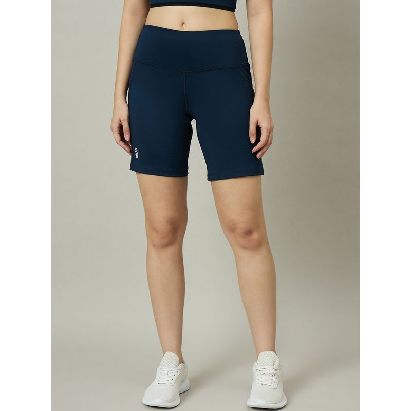 Dida Navy Blue Women Sports Shorts (S)