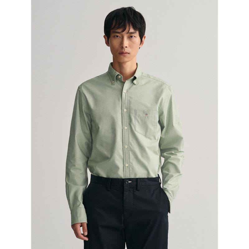GANT Men Regular Green Oxford Button Down Shirt (S)