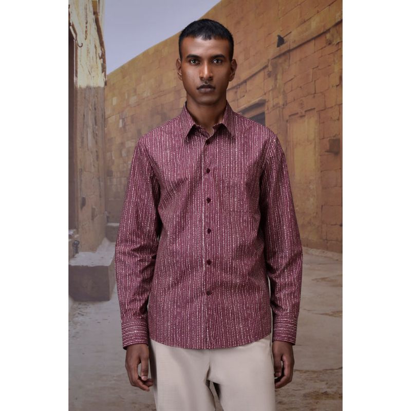 Buy Genes Lecoanet Hemant Cherry Lacquer Abstract Dot Shirt Online