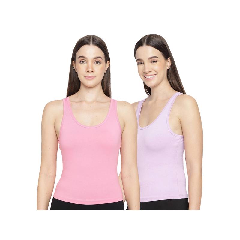 La Intimo Women Pink and Lavender Playful Dreamer Camisoles (Pack of 2) (XS)