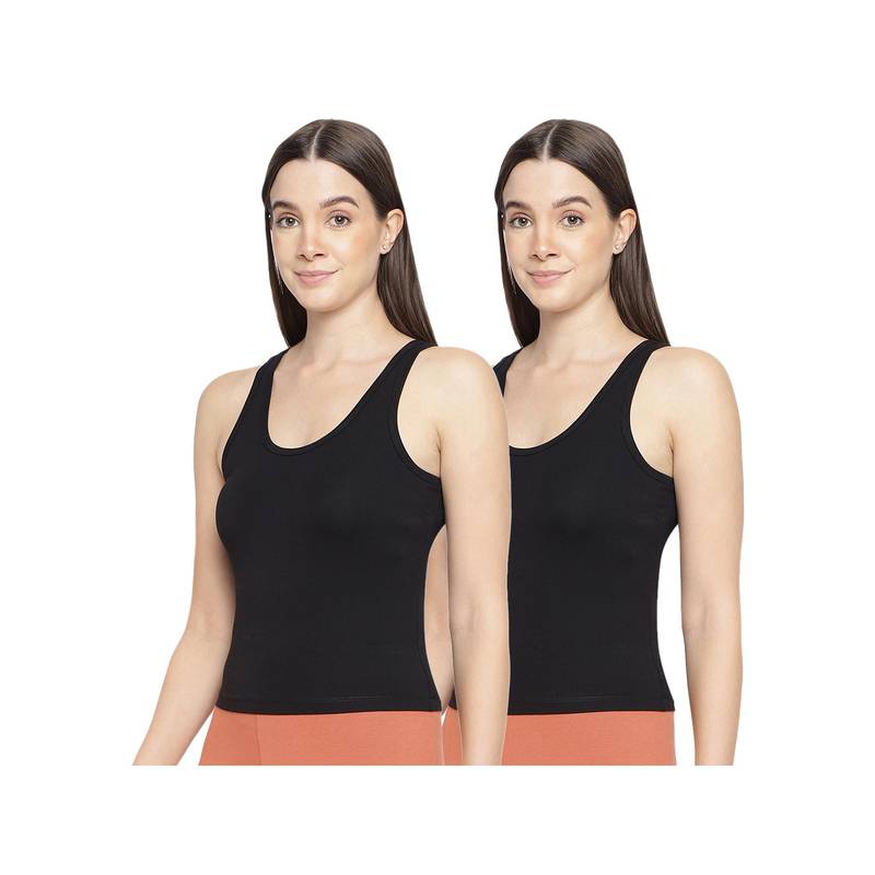 La Intimo Women Black Inner Prankster Camisoles (Pack of 2) (XS)