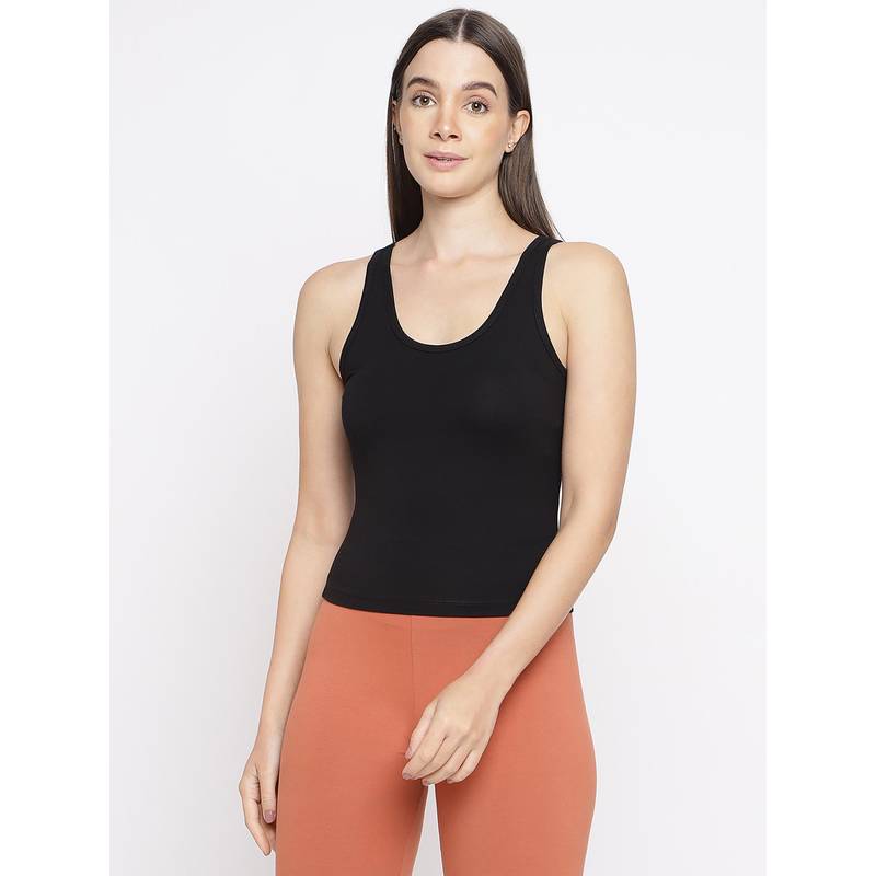 La Intimo Women Black Inner Prankster Camisole (L)