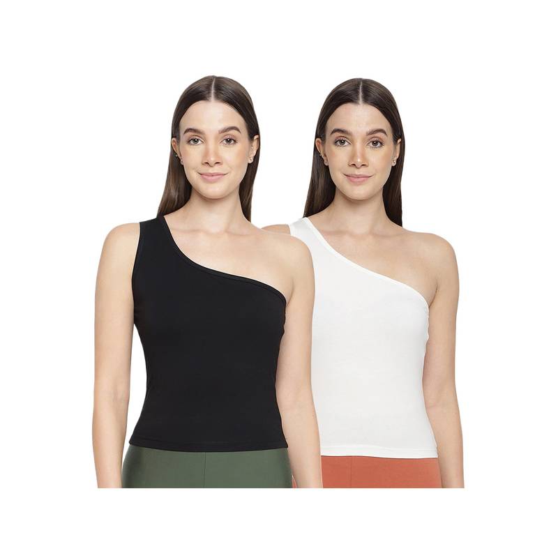 La Intimo Women Black and White Eased Elegance Camisoles (Pack of 2) (XS)