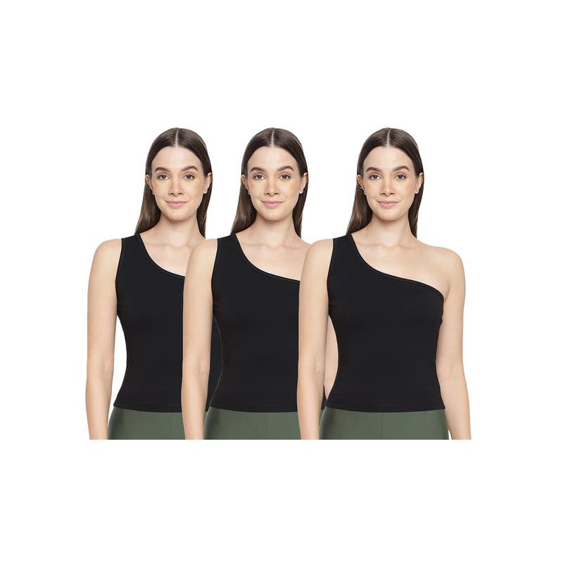 La Intimo Women Black Eased Elegance Camisoles (Pack of 3) (XS)