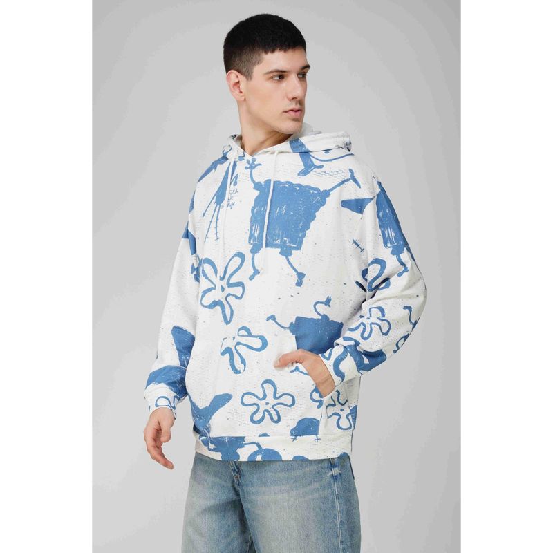The Clothing Factory Sponge Bob- Be The Change Printed Oversized Men's Hoodie (XS-S)