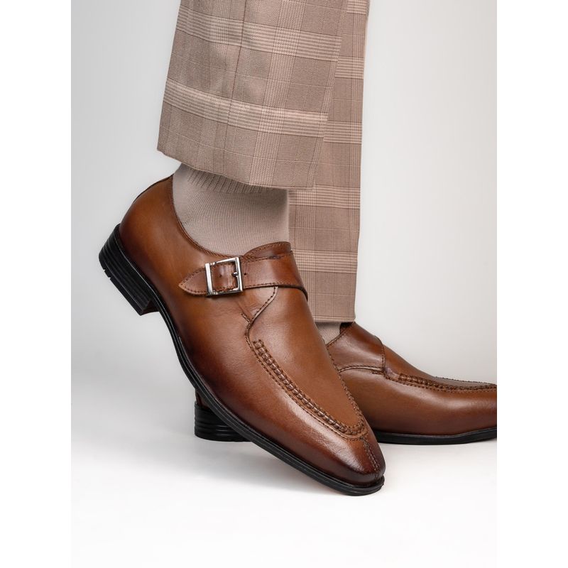 Alberto Torresi Genuine Leather Dark Brown Monk Shoes (EURO 43)