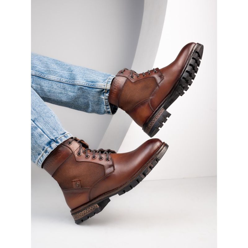 Alberto Torresi HEADON Series Devl550 Suede Distress Ankle Brown Casual Boots (EURO 42)