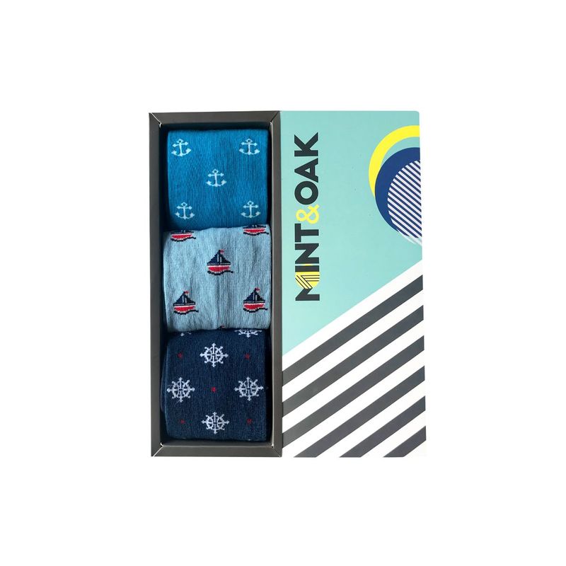 Buy Mint & Oak Giftbox Of 3 - Ahoy Mate Socks - Multi-Color (Free Size ...