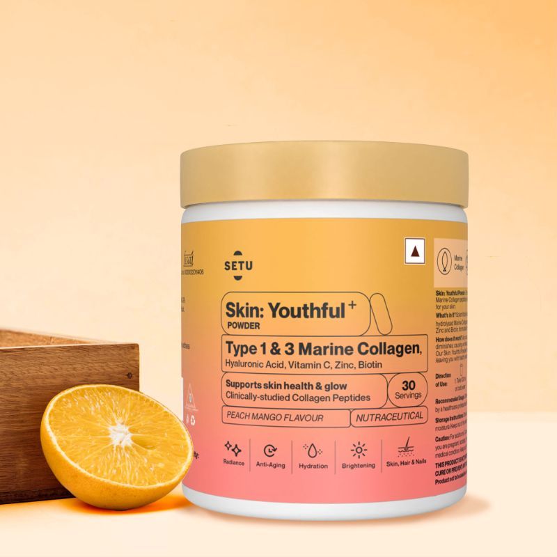 Setu Skin Youthful Collagen Powder - Peach Mango Flavoured
