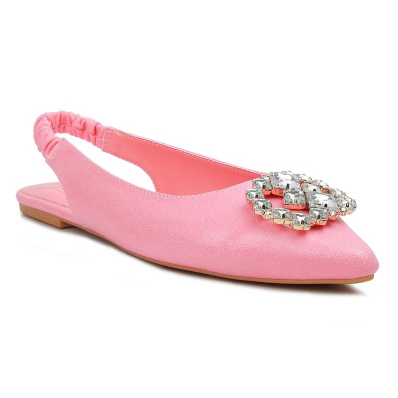 London Rag Embellished Light Pink Flat Mules (EURO 36)
