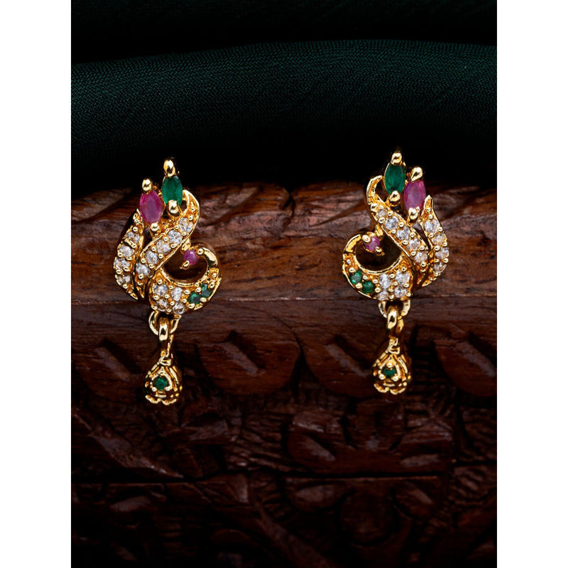 Small peacock earrings hot sale