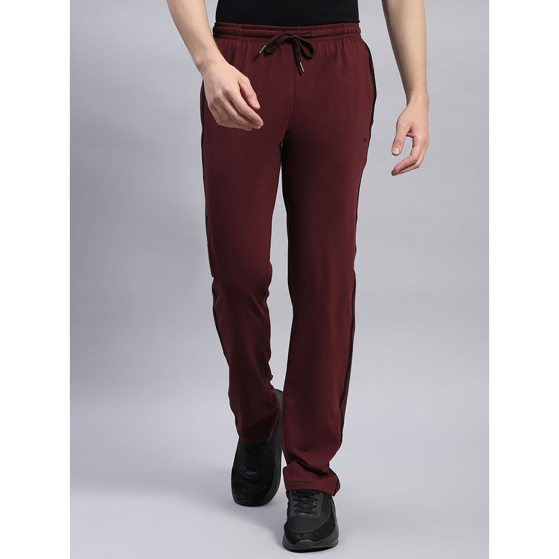 Monte Carlo Mens Maroon Solid Regular Fit Lower (M)