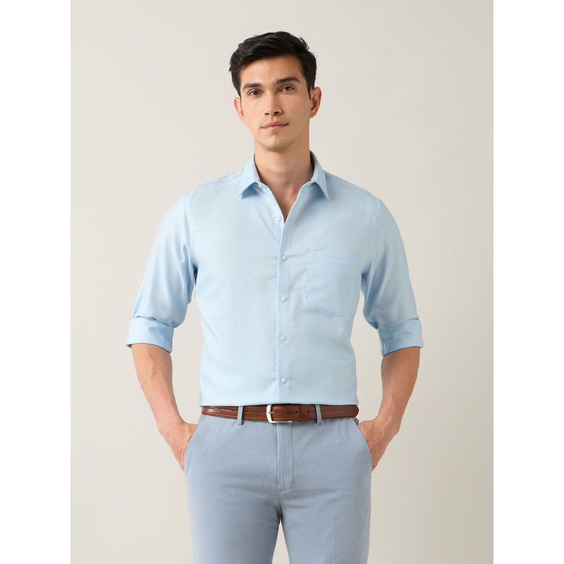 Arrow Blue Men's Pure Regular Fit Cotton Auto Press Shirt (40)