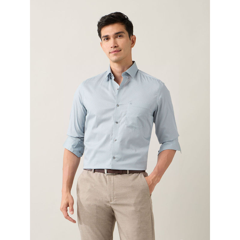 Arrow Blue Men's Pure Cotton Auto Press Shirt (42)