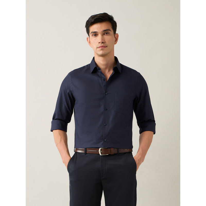Arrow Navy Blue Men's Pure Cotton Iconic Shirt (40)
