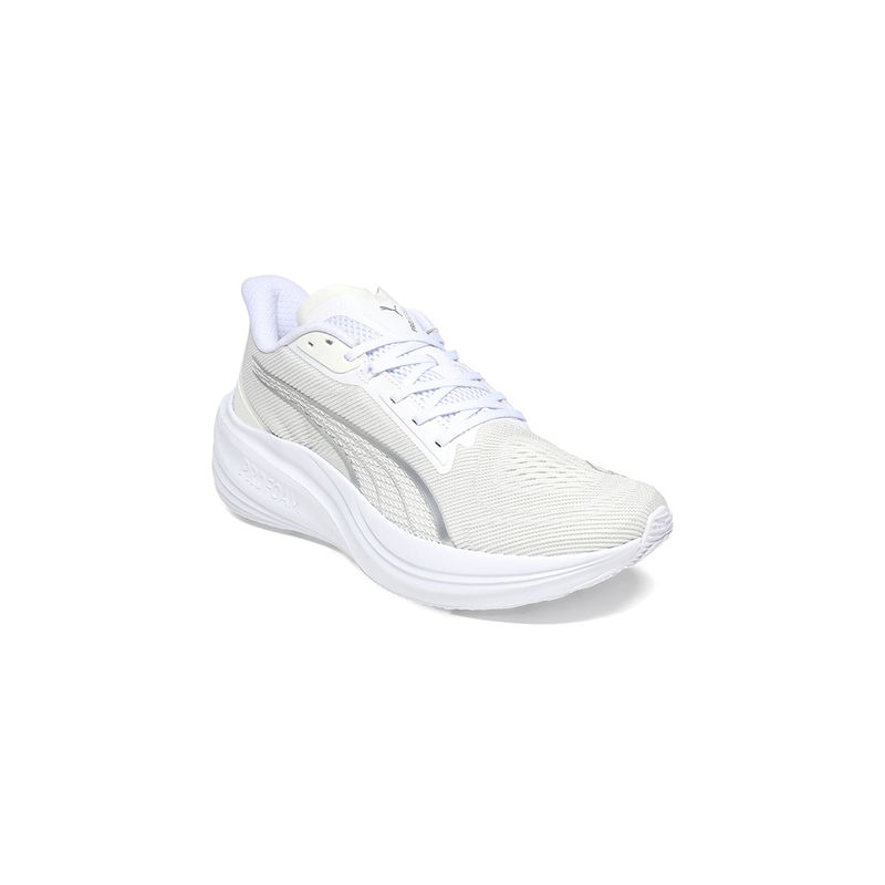 Puma Darter Pro Unisex White Running Shoes (UK 9)