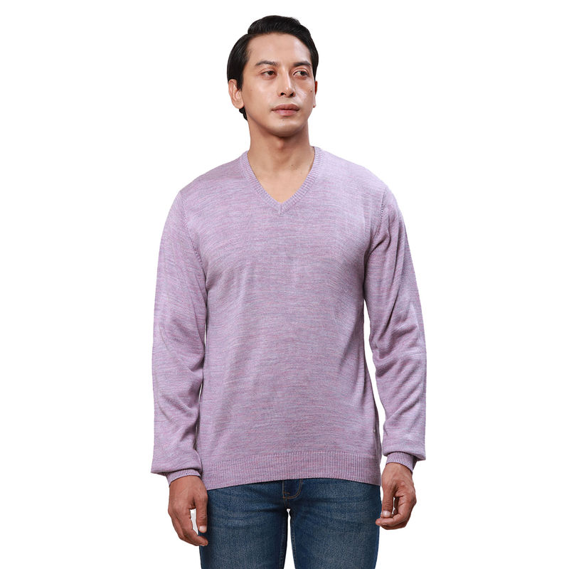 Park Avenue Regular Fit Solid Medium Purple Sweater (XS)