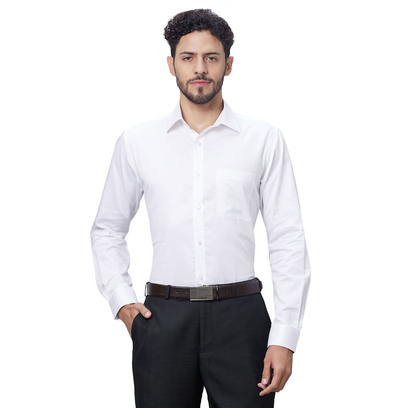 Raymond Slim Fit Solid White Shirt (44)
