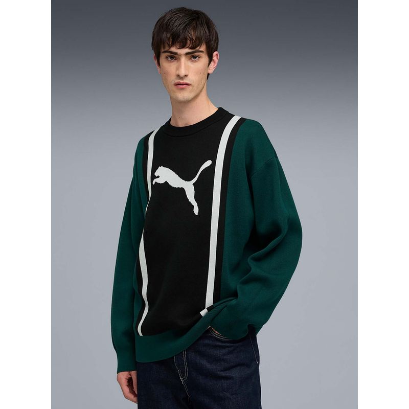 Puma Unisex FUTURE ARCHIVE Relaxed Fit Crew Green Sweatshirt (XS)