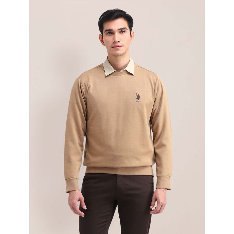 U.S. POLO ASSN. Men Brown Cotton Sweatshirt (2XL)