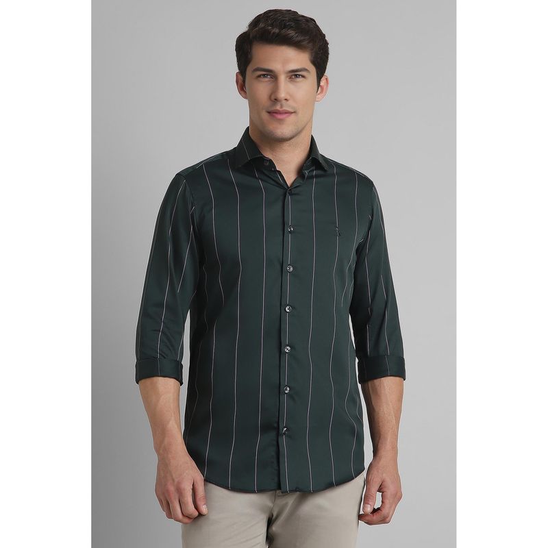 Simon Carter Green Casual Stripe Shirt (39)