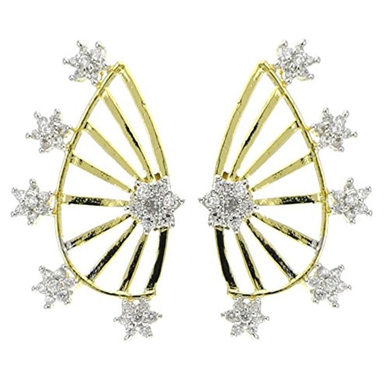 Youbella Gold Plated American Diamond Ear Cuffs Earrings Buy Youbella