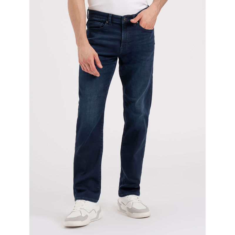 Red Tape Mens Dark Blue Solid Straight Fit Jeans (30)