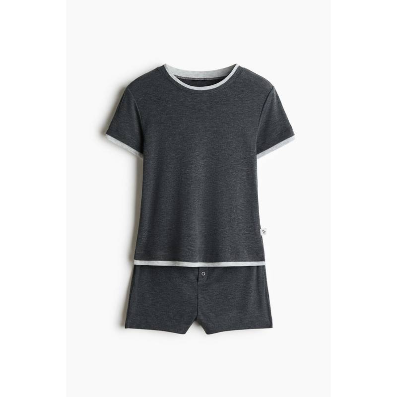 H&M Women Grey Jersey Top And Shorts (XS)