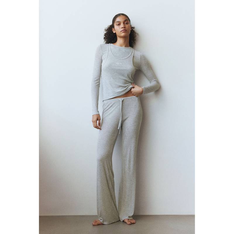 H&M Women Grey Jersey Top And Pyjamas (S)
