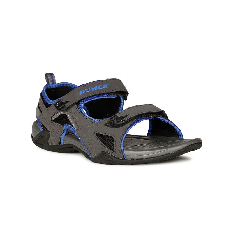 Power Men Navy Blue Velcro Sandals (UK 8)