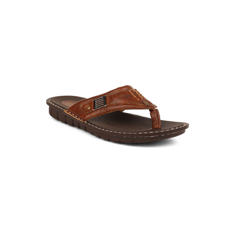 Bata Men Brown Slip On Flipflops (UK 9)