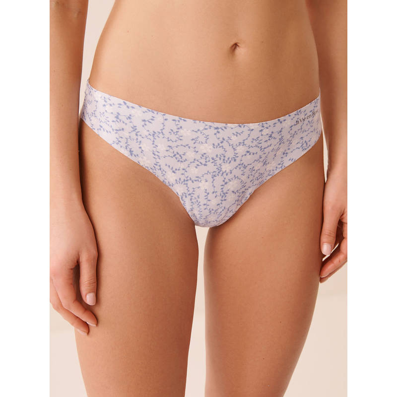 La Vie En Rose Cotton Invisible Thong Panty Blue (S)